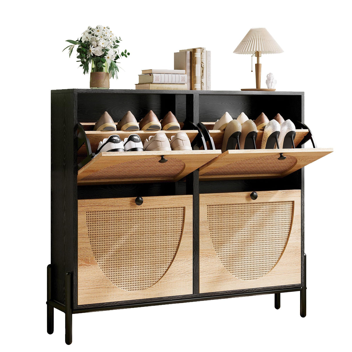 IRONCK Rattan Shoe Cabinet
