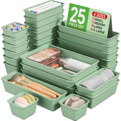 KEMETHY 25 PCS Plastic Drawer Organizers Set