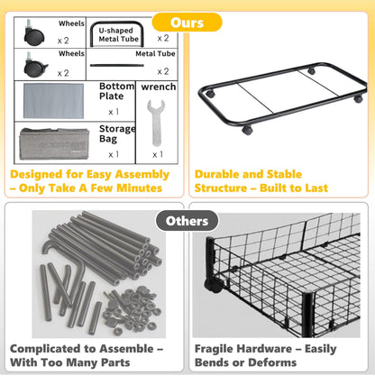 Under Bed Storage Bins with Wheels, Rolling Organizer Containers