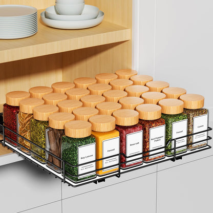 Pull Out Spice Rack Organizer, Adjustable Cabinet Storage Shelf