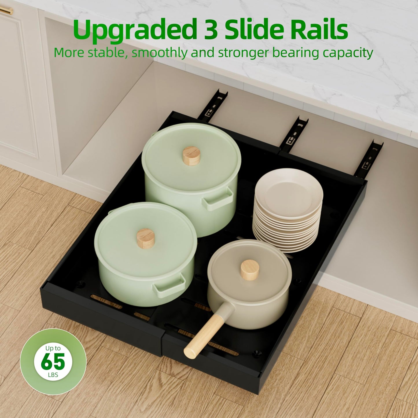 Expandable Pull Out Cabinet Organizer, Sliding Storage Drawer