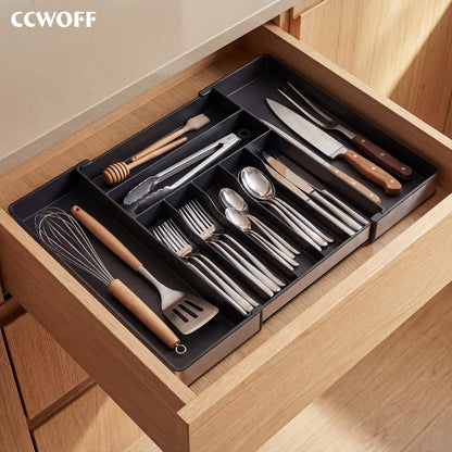Expandable Silverware Organizer, 9 Slot Utensil Drawer Tray