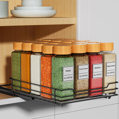 Pull Out Spice Rack Organizer, Adjustable Cabinet Storage Shelf