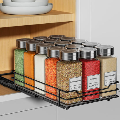 Pull Out Spice Rack Organizer, Adjustable Cabinet Storage Shelf