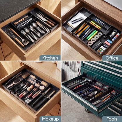 Expandable Silverware Organizer, 9 Slot Utensil Drawer Tray