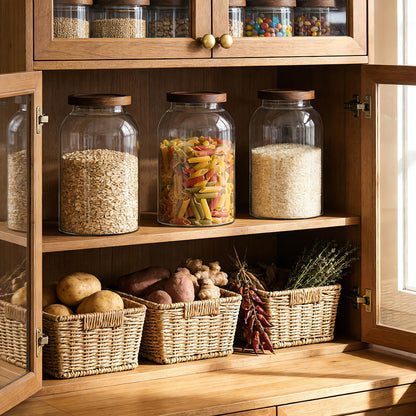 Glass Storage Jars with Airtight Lids, Pantry Containers Set