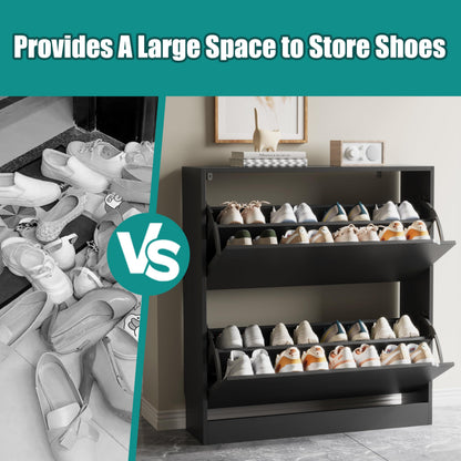 Shoe Storage Cabinet with Drawers, Entryway Organizer