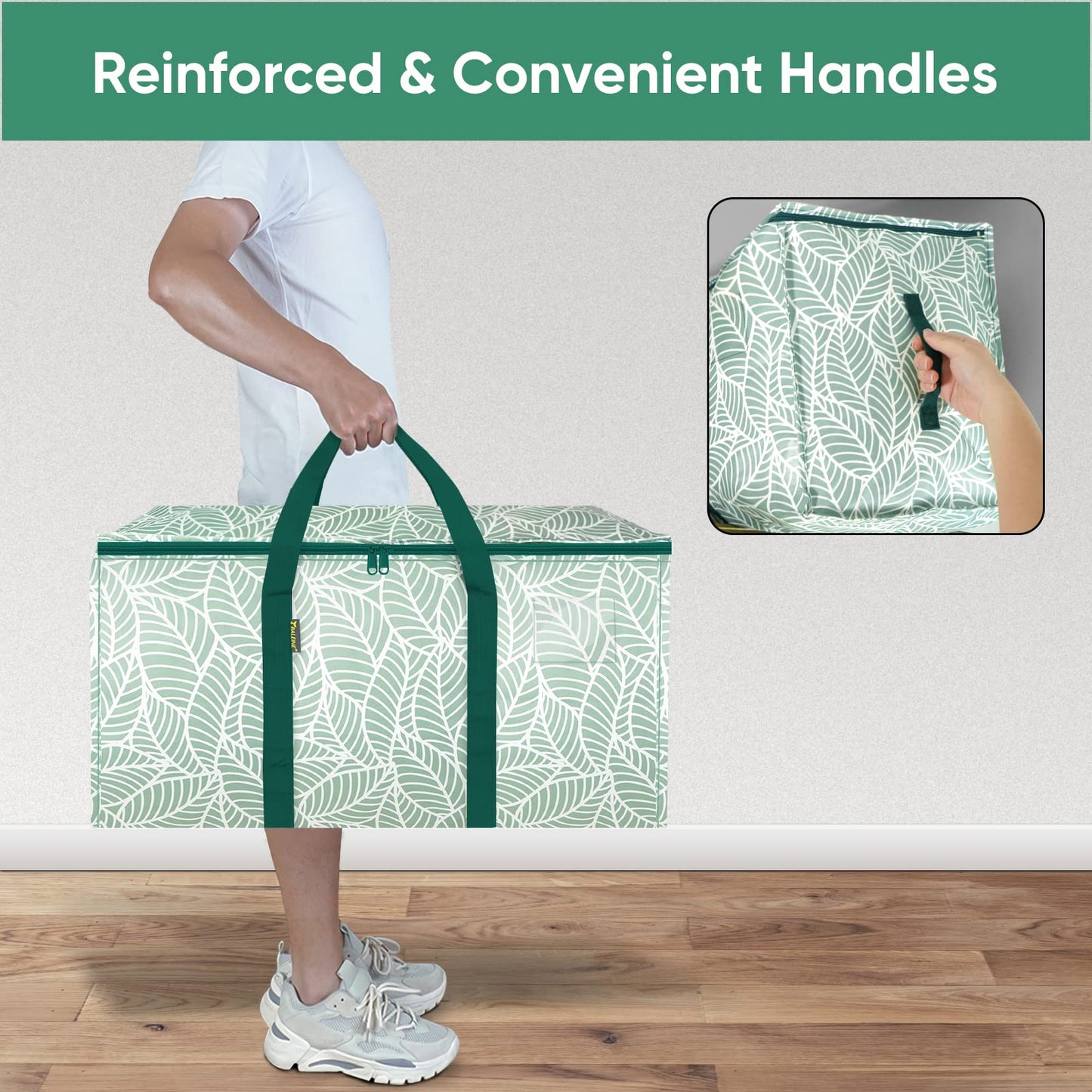 Clear Oversized Storage Bags with Reinforced Handles for Moving