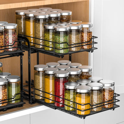 Pull Out Spice Rack Organizer, Adjustable Cabinet Storage Shelf