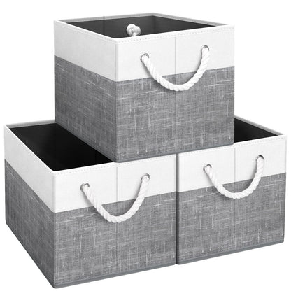 Foldable Storage Baskets with Handles, Large Organizer Bins