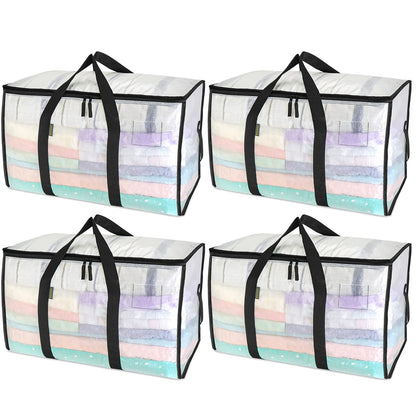 Clear Oversized Storage Bags with Reinforced Handles for Moving