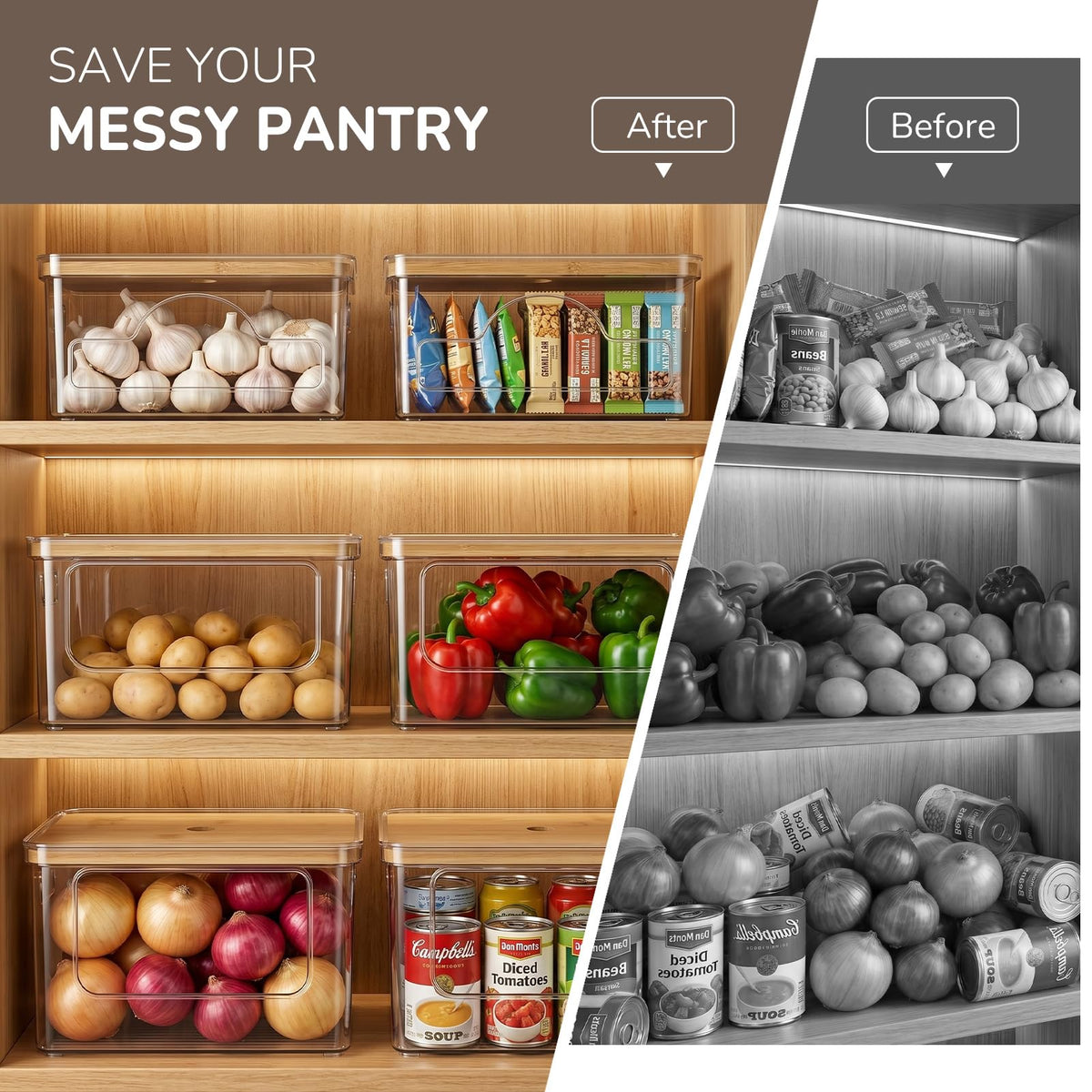Hudgan Potato and Onion Storage Bin for Pantry Organizers
