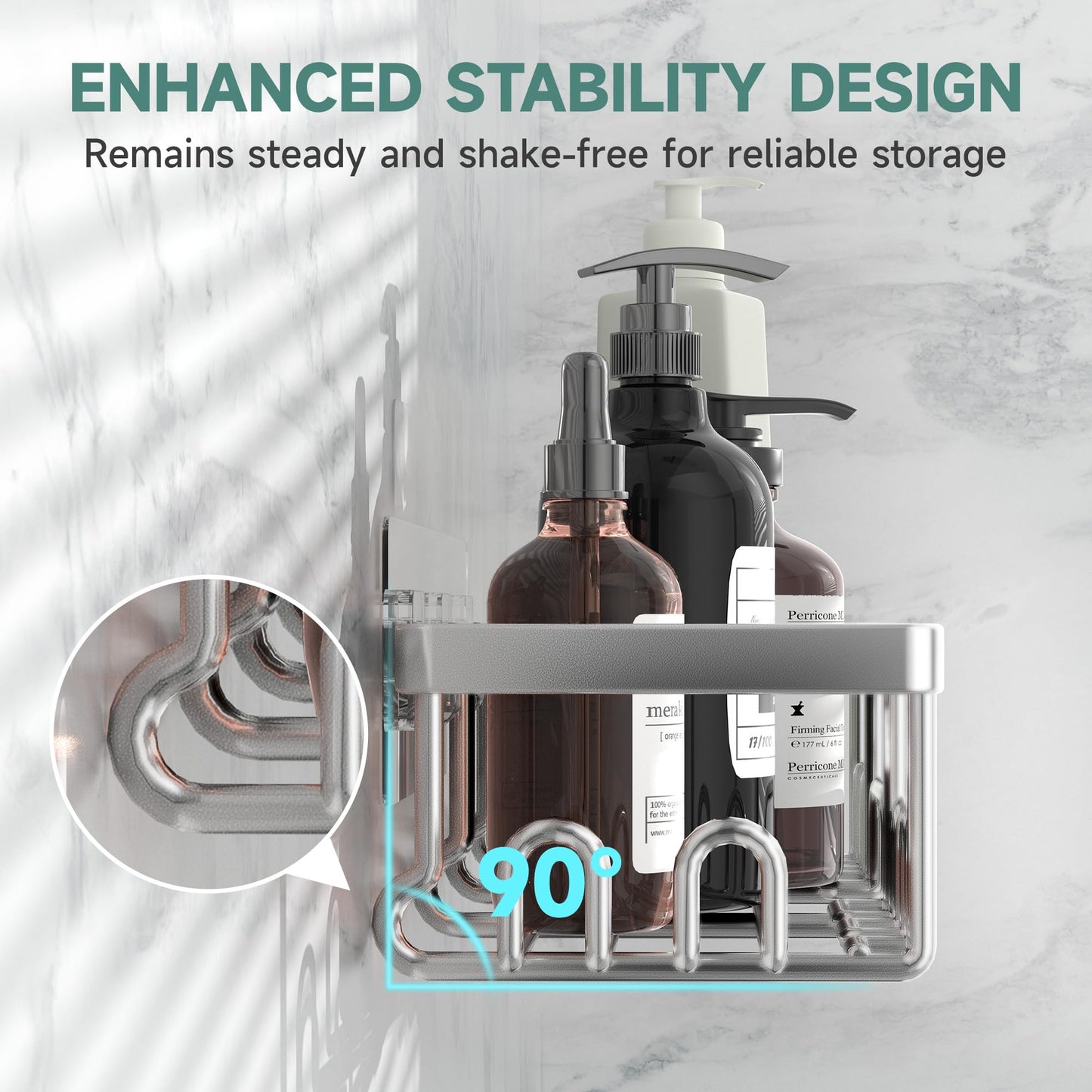 Wall Mounted Shower Caddy Set with Soap Dish and Holder