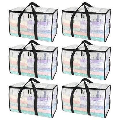 Clear Oversized Storage Bags with Reinforced Handles for Moving
