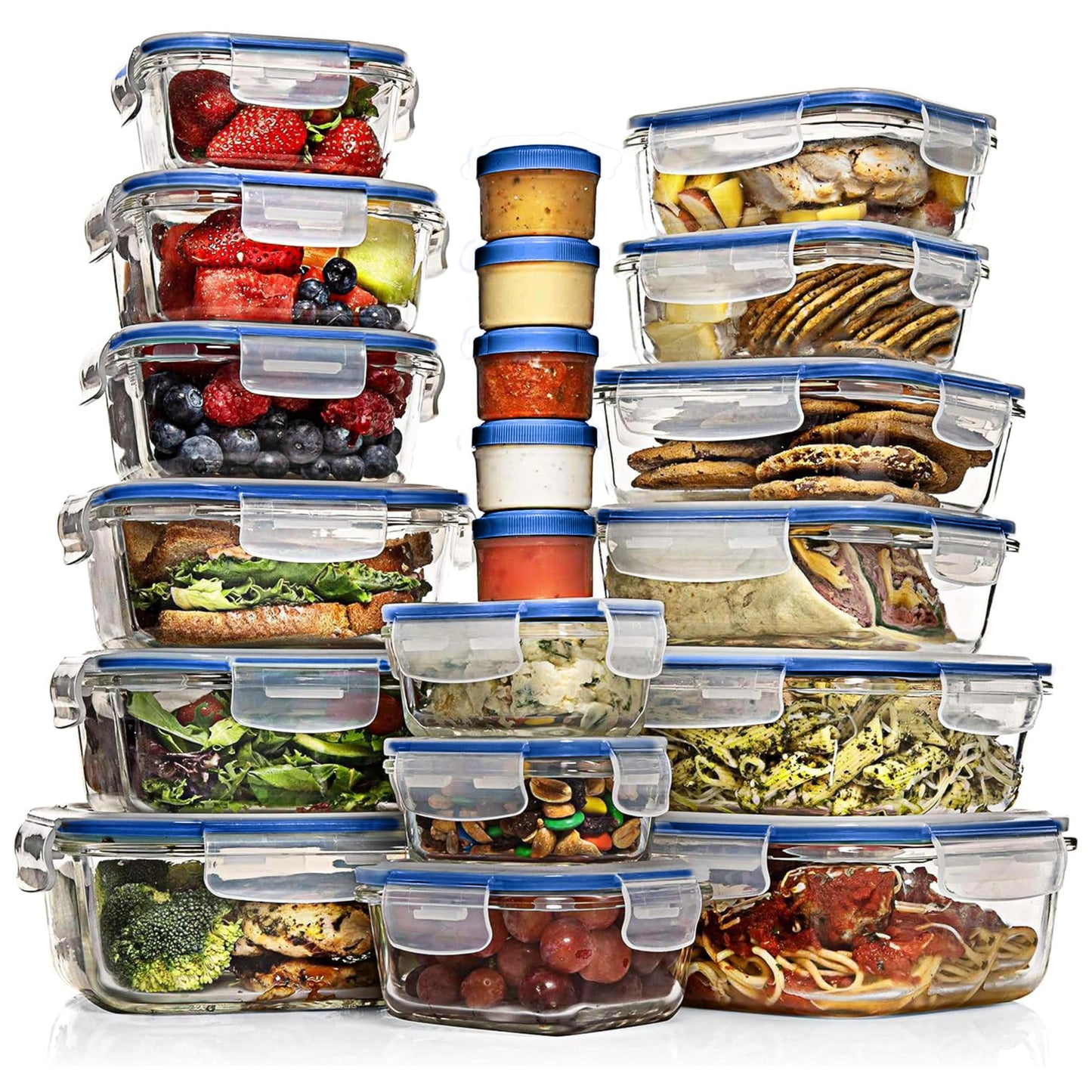 Glass Food Storage Container Set with Lids, Meal Prep Boxes