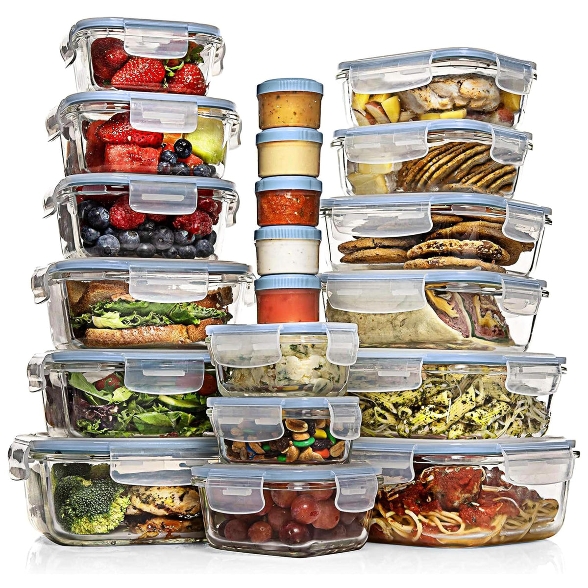 Glass Food Storage Container Set with Lids, Meal Prep Boxes