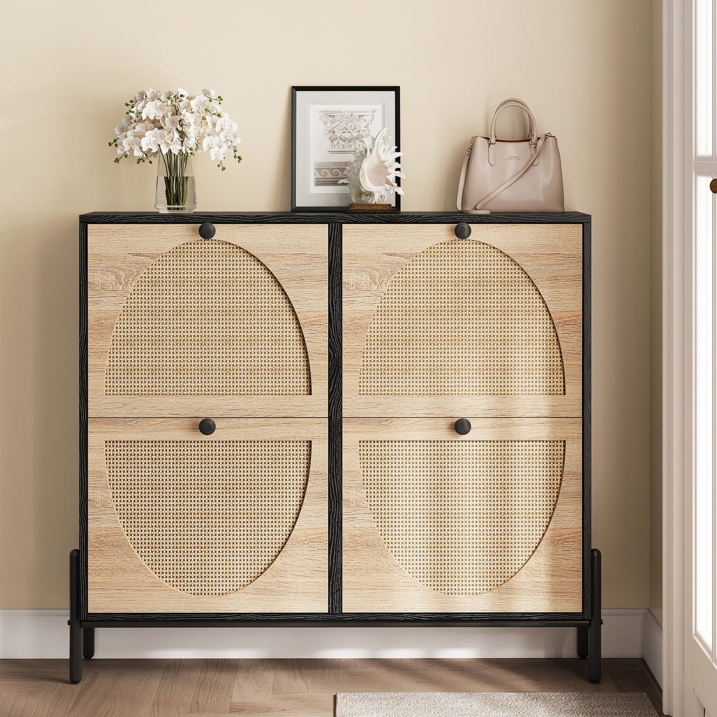 IRONCK Rattan Shoe Cabinet