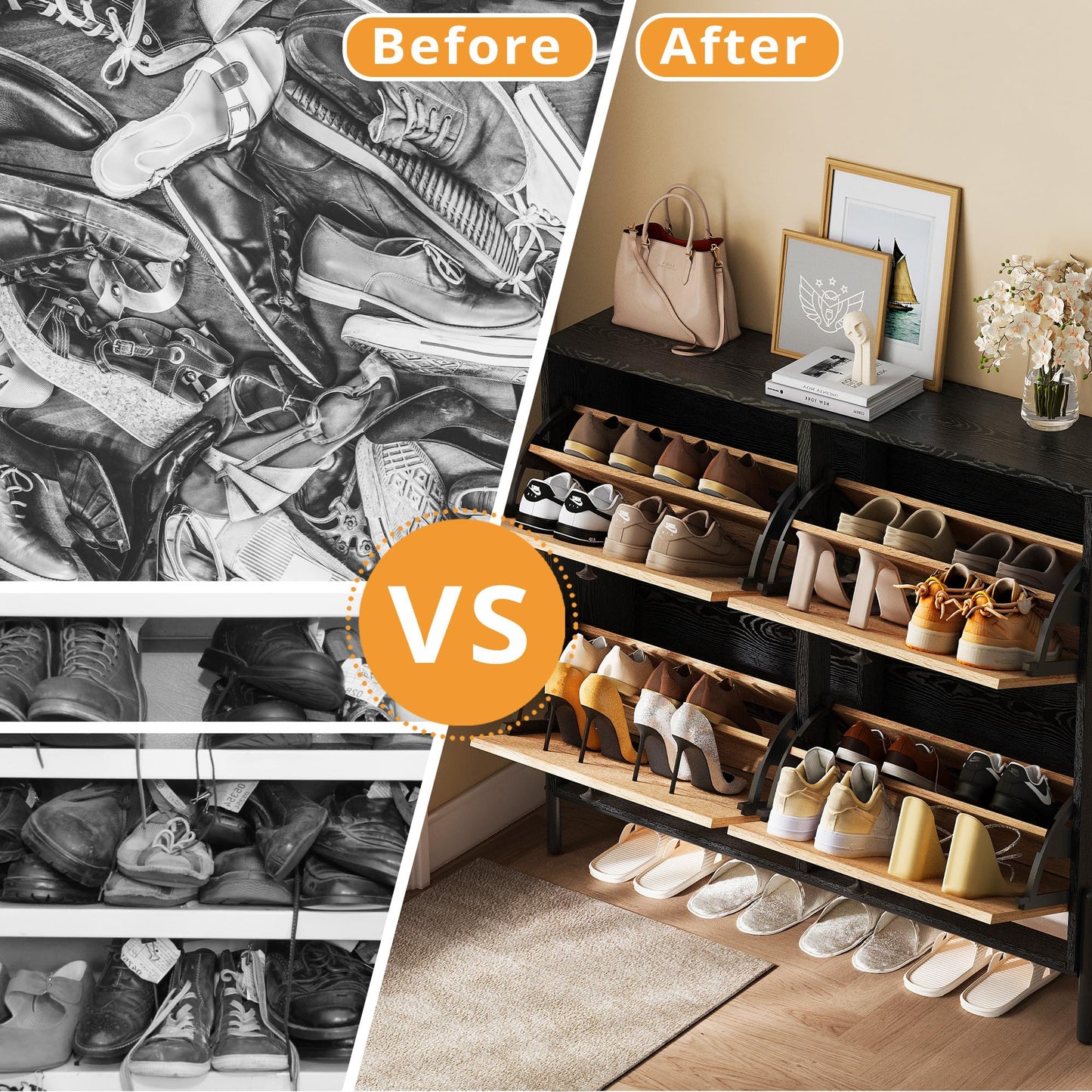 IRONCK Rattan Shoe Cabinet