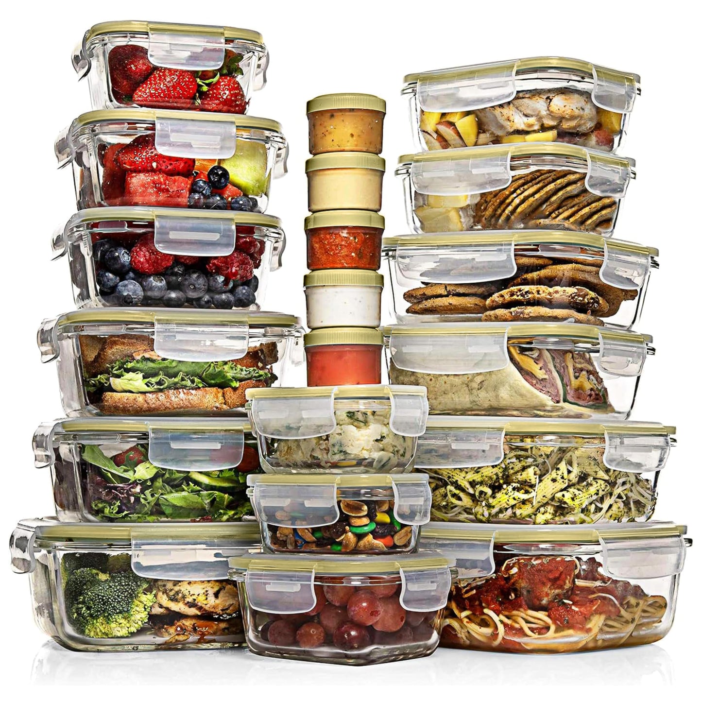 Glass Food Storage Container Set with Lids, Meal Prep Boxes