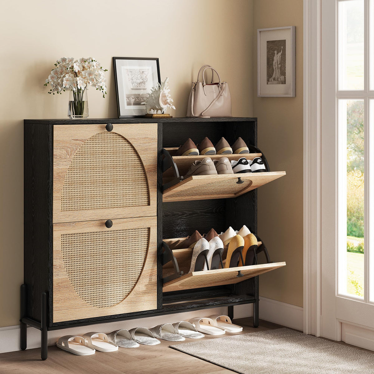 IRONCK Rattan Shoe Cabinet
