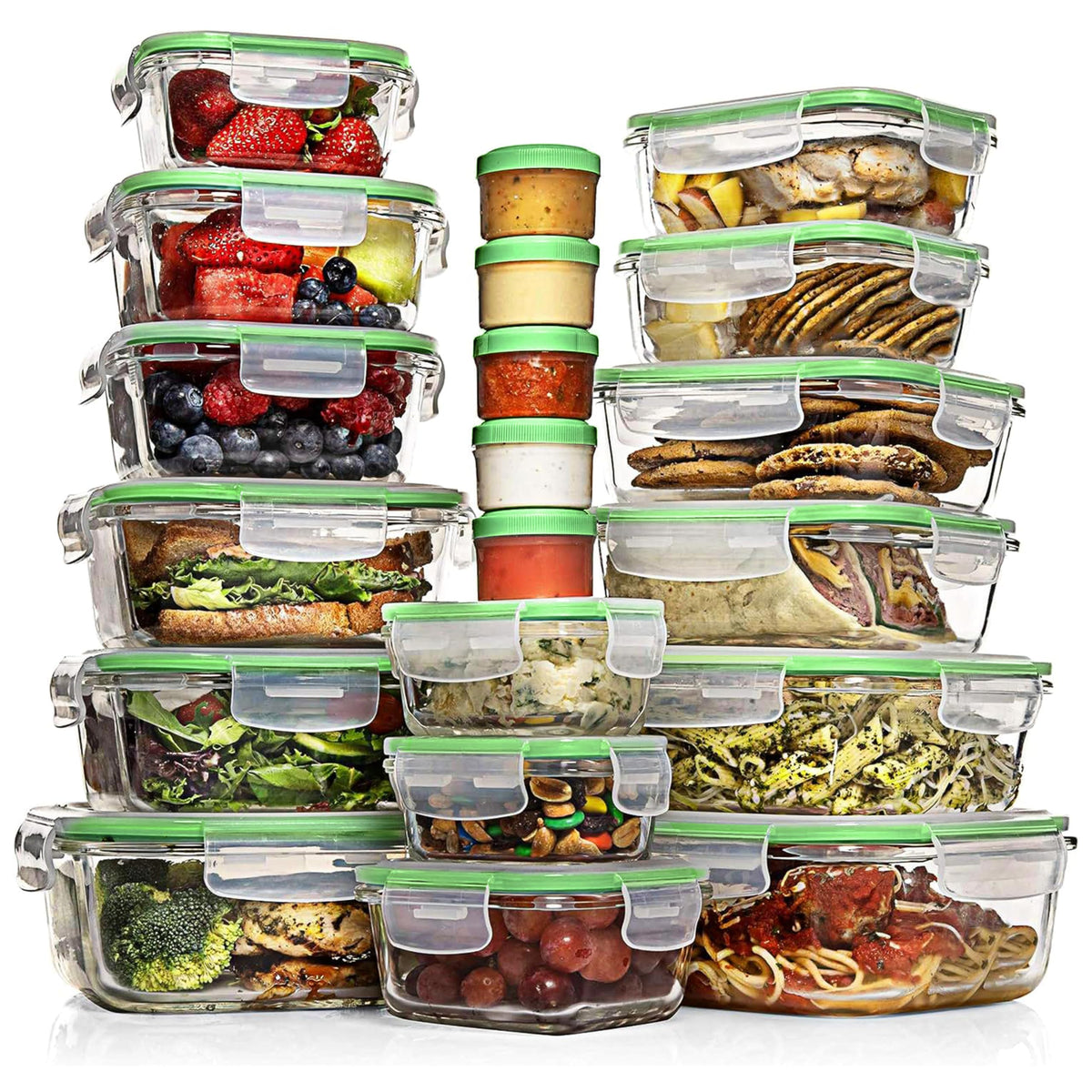 Glass Food Storage Container Set with Lids, Meal Prep Boxes