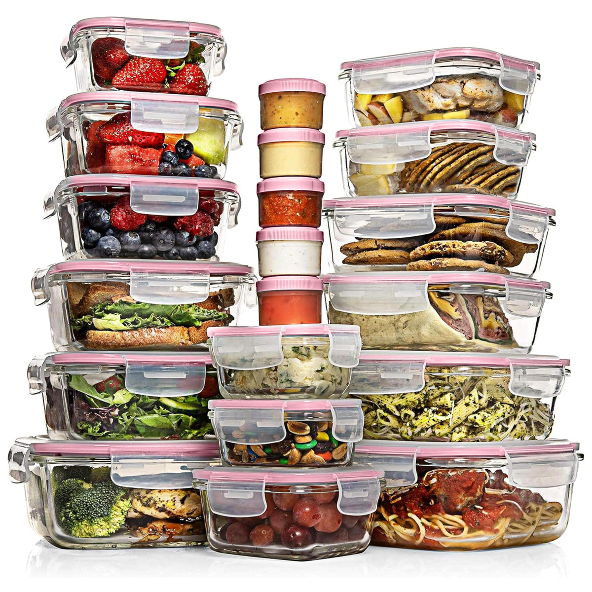 Glass Food Storage Container Set with Lids, Meal Prep Boxes