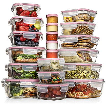 Glass Food Storage Container Set with Lids, Meal Prep Boxes