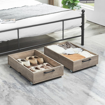 Under Bed Storage Drawers with Wheels, Rolling Organizer