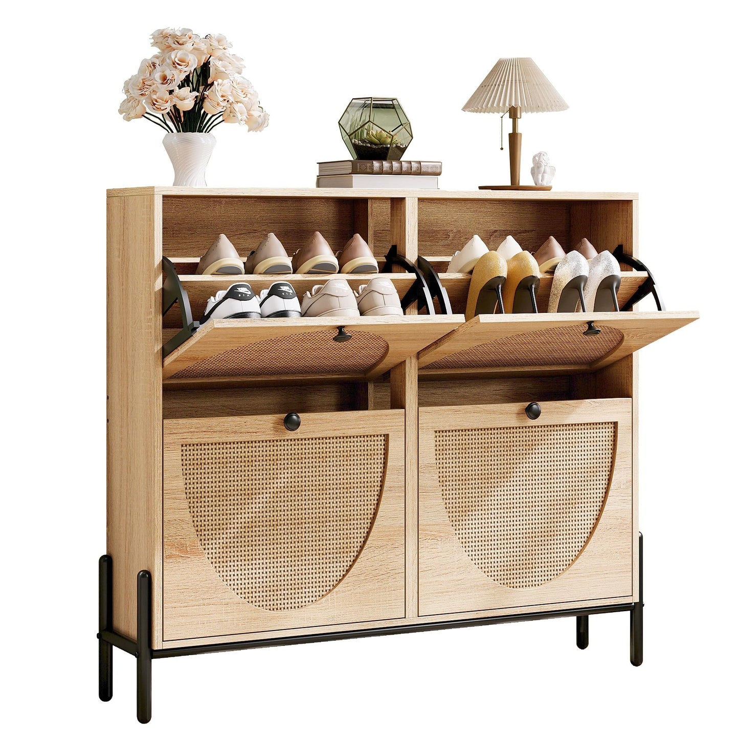 IRONCK Rattan Shoe Cabinet