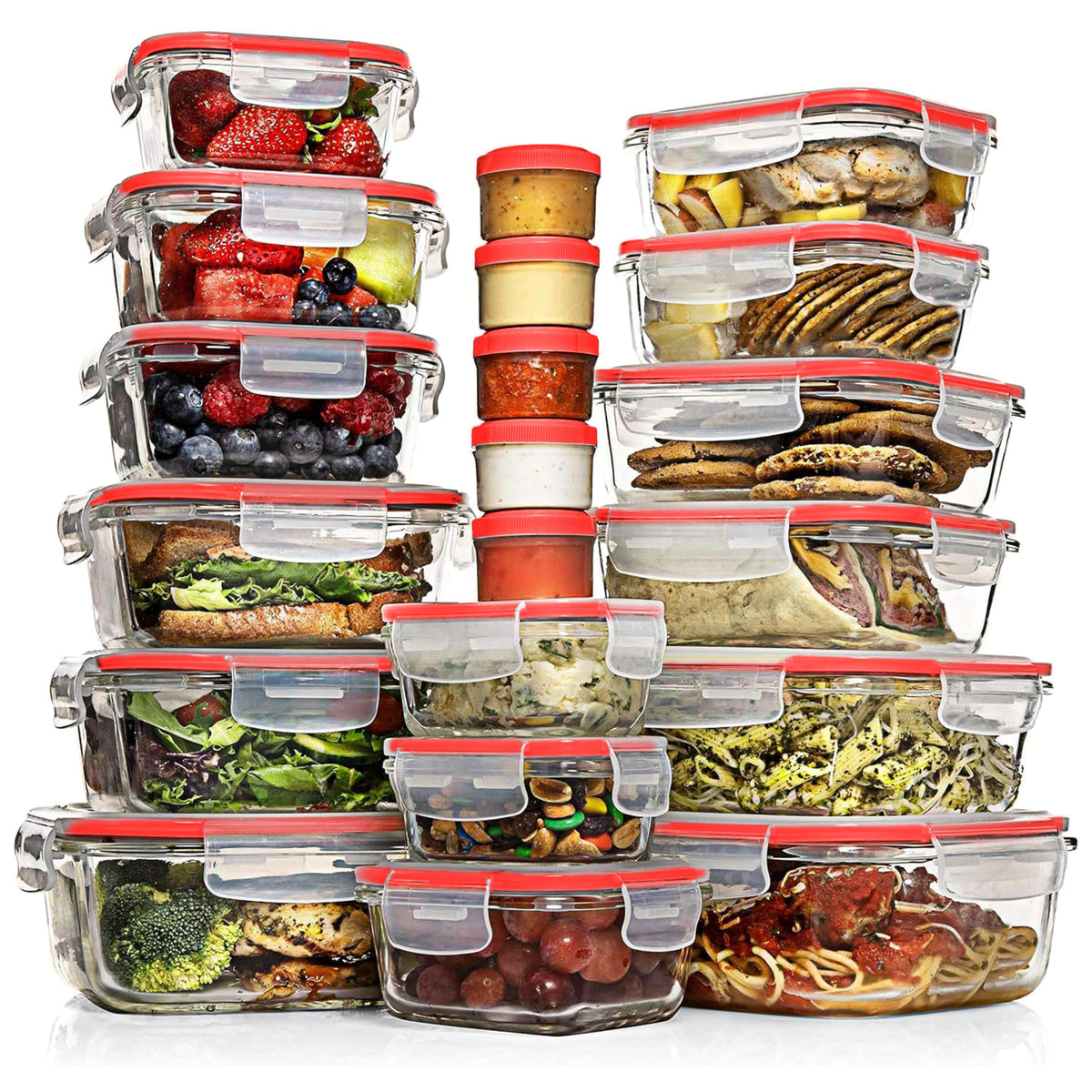 Glass Food Storage Container Set with Lids, Meal Prep Boxes