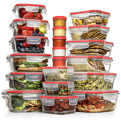 Glass Food Storage Container Set with Lids, Meal Prep Boxes